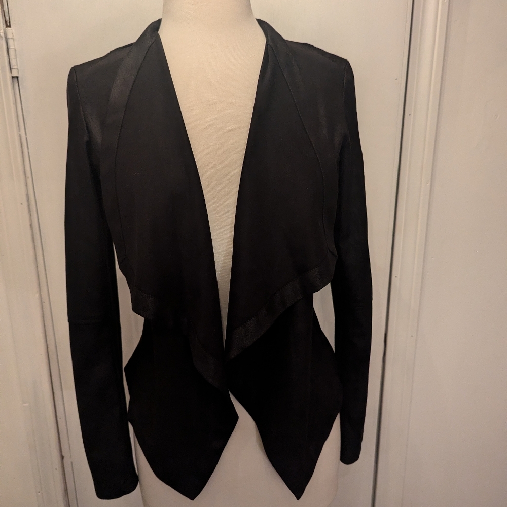 Leather-look cardigan/jacket